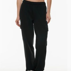 TNA cozy fleece wide leg cargo sweatpants